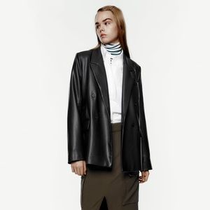 NEW Zara Faux Leather Blazer